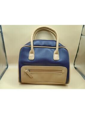 BeComing Purple And Tan Faux Leather Purse